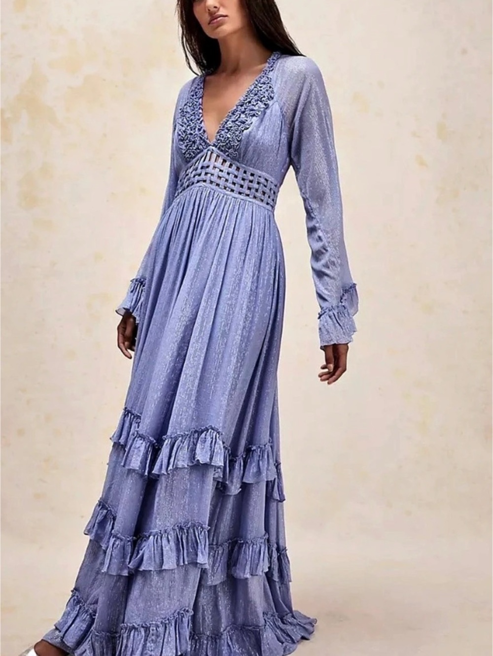 Free People Seraphina Maxi Dress Women's Striped Purple Size Medium